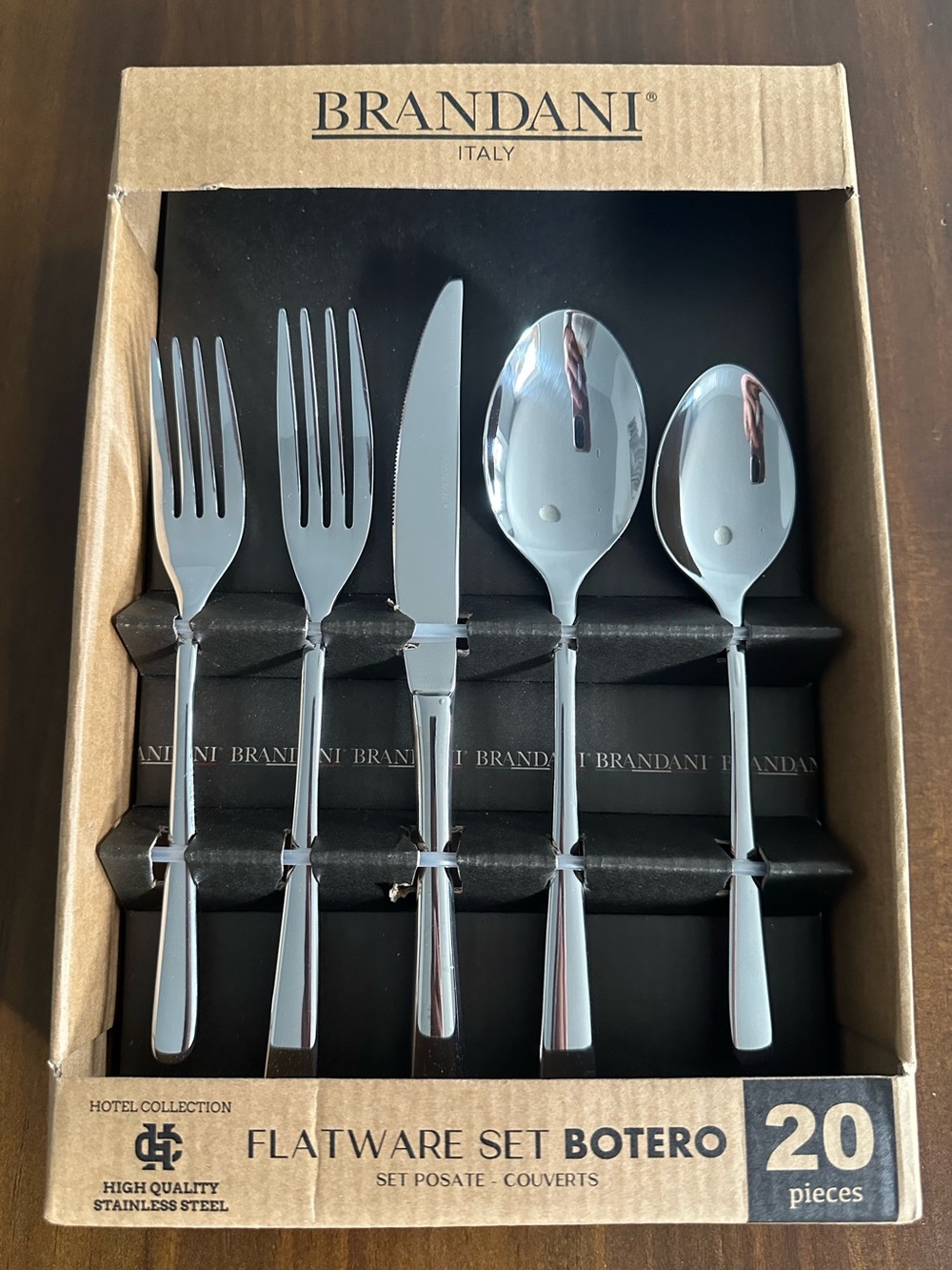 BRANDANI BOTERO HOTEL COLLECTION 20 PIECE FLATWARE SET NEW IN BOX